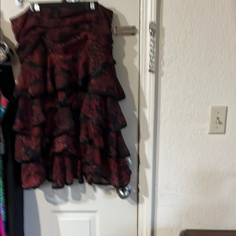 Layered Red and Black Skirt